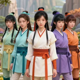 a k - pop girl group dressed as avatar the last airbender, ultra realistic, 8 k, detailed