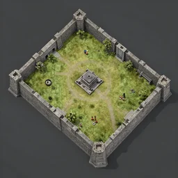 A 3D render of the layout of ctf_2fort