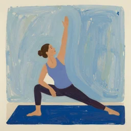 an abstract illustration of a woman doing yoga by camille graeser