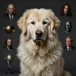 beautiful fantasy character portrait of a maremma dog, extra fluffy fur, ultra realistic, dramatic lighting, the fifth element artifacts, highly detailed by peter mohrbacher, hajime sorayama, wayne barlowe, boris vallejo, aaron horkey, gaston bussiere, craig mullins