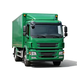 emerald green tow truck, studio product photography, isolated on a pure white background, centered, entire object in frame, sharp focus, soft studio lighting