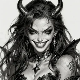 Amouranth as a super villain, [[[[grinning evily]]]], full view of face and body, sexy, fantasy, intricate, elegant, highly detailed, digital painting, artstation, concept art, matte, sharp focus, illustration, art by Artgerm and Greg Rutkowski and Alphonse Mucha