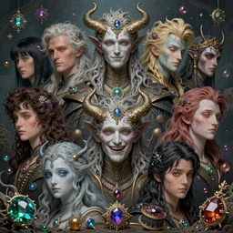 beautiful gemini good and evil, happy and sad faces, fantasy character portrait, ultra realistic, wide angle, intricate details, the fifth element artifacts, highly detailed by peter mohrbacher, boris vallejo, hajime sorayama, wayne barlowe, aaron horkey, gaston bussiere, craig mullins