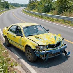 pit lane accident. painted by van gogh. bright colors . extreme heat