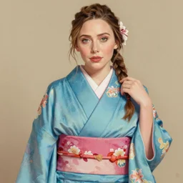 Elizabeth Olsen in kimono art drawn in art style of WLOP full HD 4K highest quality realistic beautiful gorgeous natural WLOP artist painting