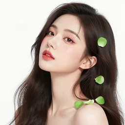 the portrait of an absurdly beautiful, graceful, elegant, young woman made of strawberries and green petals looking up, an ultrafine hyperdetailed illustration by kim jung gi, irakli nadar, intricate linework, bright colors, octopath traveler, final fantasy, angular, unreal engine 5 highly rendered, global illumination, radiant light, detailed and intricate environment