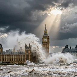 a storm surge in london