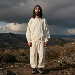 jesus in jerry lorenzo streetwear hoodie and pants by nicola samori