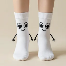 live socks with big cute eyes, cute smile and small thin legs and arms, realistic, photo, 8K, photorealistic detailed