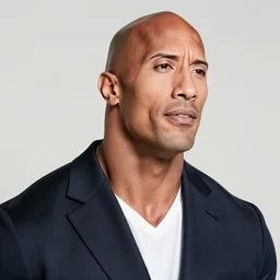 dwayne johnson with dj khaled head instead, elegant, highly detailed, trending on artstation