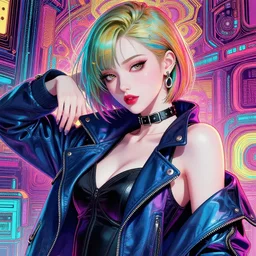 the portrait of an absurdly beautiful, graceful, elegant, sophisticated, fashionable cyberpunk gravure idol, an ultrafine hyperdetailed illustration by kim jung gi, irakli nadar, intricate linework, bright colors, porcelain skin, unreal engine 5 highly rendered, artstation, global illumination, radiant light, detailed and intricate environment