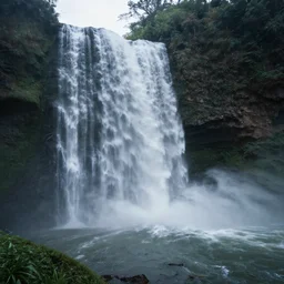 the waterfall in the mist. - h 6 4 0
