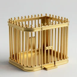 A golden prison in the style of waya steurbaut