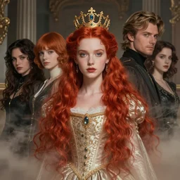 portrait of a red haired princess, digital art by artgerm and greg rutkowski, gaston bussiere, sakimi chan and android jones and karol bak, cinematic lighting, trending on artstation, volumetric dust, intricate, elegant