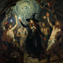 witch controling underground edm party people, painting by gaston bussiere, craig mullins, j. c. leyendecker, lights, art by ernst haeckel, john william godward, hammershøi,