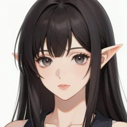 An anime elven huntress || hime cut, cute-fine-face, pretty face, realistic shaded Perfect face, fine details by Stanley Artgerm Lau, WLOP, Rossdraws, James Jean, Andrei Riabovitchev, Marc Simonetti, and Sakimichan, tranding on artstation