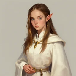 young christina ricci as an elvish pope, digital illustration, by artgerm and greg rutkowski,
