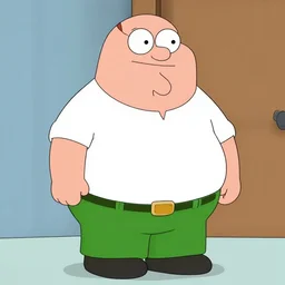 peter griffin, white shirt, green pants, fat