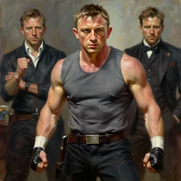 daniel craig as a d & d style fighter, highly detailed painting by gaston bussiere, craig mullins, j. c. leyendecker, 8 k