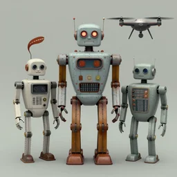 ( ( ( ( ( 1 9 5 0 s robot vincent, walle, johnny - five. b 9 robot robert kinoshita robby the robot, drone, android. muted colors. ) ) ) ) ) by jean - baptiste monge!!!!!!!!!!!!!!!!!!!!!!!!!!!!!!