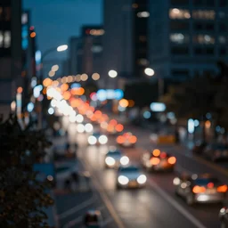 city lights, bokeh