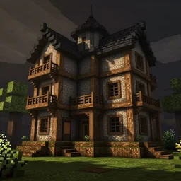 a dark oak mansion in Minecraft