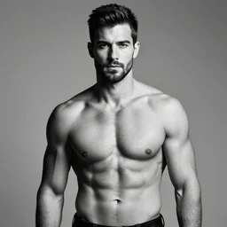 photo of the world's most masculine man, black and white photo, studio photo, award winning photography