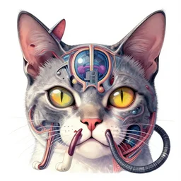 ( ( ( ( ( cyberpunk cat internal structure cover art. cat internal structure reference sheet. ) ) ) ) ) by yoshitoshi abe!!!!!!!!!!!!!!!!!!!!!!!!!!!