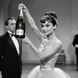 audrey hepburn as cancan dancer, melchizedek champagne bottle. leonetto cappiello, pur champagne damery, 1 9 0 2.