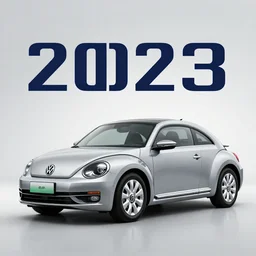 Advertisement banner of the new electric Volkswagen Beetle 2023, silver chrome color, minimalist lines, gullwing side doors open!!! wooden interior, retro futuristic style!!!!! 4k,professional photograph, award winning advertising, creative