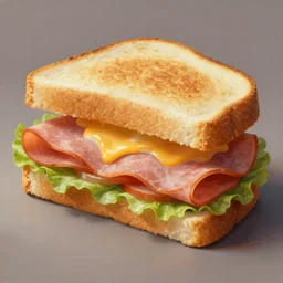 beautiful matte fantasy painting of a ham sandwich