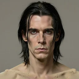 full body portrait of nick cave as the sandman from vertigo. detailed face, concept art, intricate, highly detailed 8 k, smooth, sharp focus, handsome and aesthetic shape of face and body, artgerm, artstation, art by zexi guo and nira and junpei suzuki and gharliera and rinotuna