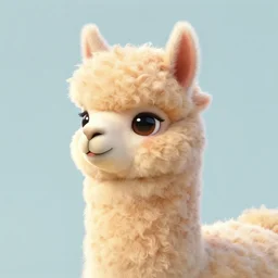 cute art of an anthro furry alpaca character looking at viewer, profile picture trending on ArtStation