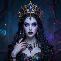 portrait of gothic queen spinel of klikidi, psychedelic,  greg rutkowski, 4K,