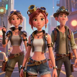 lofi steampunk portrait pixar style by (((Lita Cabellut))) and Stanley Artgerm and Tom Bagshaw