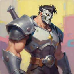 greg manchess portrait painting of doom from dota 2 as overwatch character, medium shot, asymmetrical, profile picture, organic painting, sunny day, matte painting, bold shapes, hard edges, street art, trending on artstation, by huang guangjian and gil elvgren and sachin teng