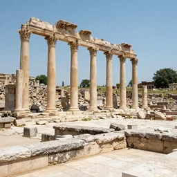 Ancient city ruins, old high quality photograph,
