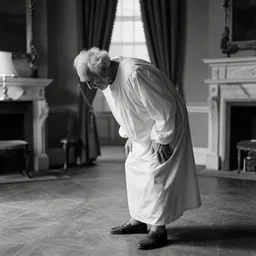 count of durres, a 1 0 0 year very old man, night gown, hunched over, rare hair, black and white photography inside an old mansion
