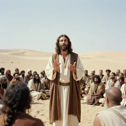 Jesus speaking to the crowds in the desert. 35mm.