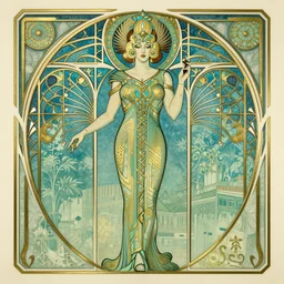 Alternative reality in the style of Art Deco and Nouveau