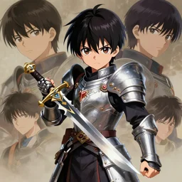 a small paladin holding a starknife, character art portrait, anime key visual, official media, illustrated by tom bagshaw, wlop, kentaro miura, extremely detailed, 8 k, trending on artstation, cinematic lighting, beautiful