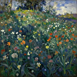 chernobyl flower garden on hills by henri rousseau masterpiece shadows and highlights mucha beksinski