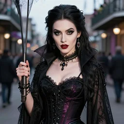 beautiful female character inspired by new orleans mardi gras and victorian freak shows vampire bounty hunter | | digital artwork made by greg rutswork, anna dittmann and lois van barlee, symmetrical rim light, anatomically correct