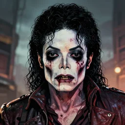 borderlands 3!!! michael jackson! cell shaded! scary head portrait of half zombie michael jackson! with dark eye sockets crow movie make up, zombie in horror concept art, llustration, postapocalyptic grunge, shocking, concept art by laurie greasley, highly detailed, zombie, sharp focus, hq, 4 k, art by artgerm