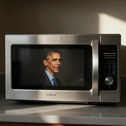Barack Obama in a microwave
