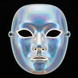 irridescent hologram oni mask, holography, full frame shot, unsplash, neon iridescence, glowing neon, luminescence, cinematic lighting, highly detailed, by cedric peyravernay, by maciej kuciara, uhd 8 k, shallow depth of field