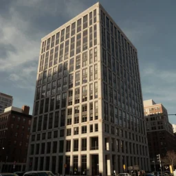 an upscale newly constructed office building in downtown boston, photo by Annie Leibovitz