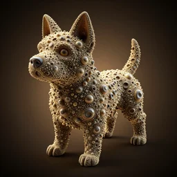 symmetrical mandelbulb in the shape of a dog, 3 d fractal, award winning, trending