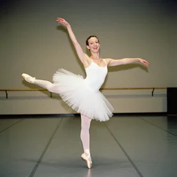 Mark Zuckerberg as happy cute ballerina , kodak film