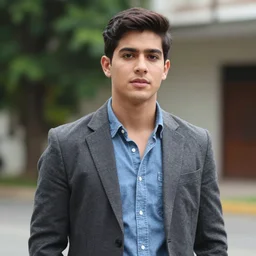 outdoor medium close shot of a very very very very extremely handsome!!! good looking young man in 2 0 2 2 with the face of jose rizal!!! wearing stylish modern clothes photo taken in 2 0 2 2, 3 5 mm f 1. 4 digital color photography